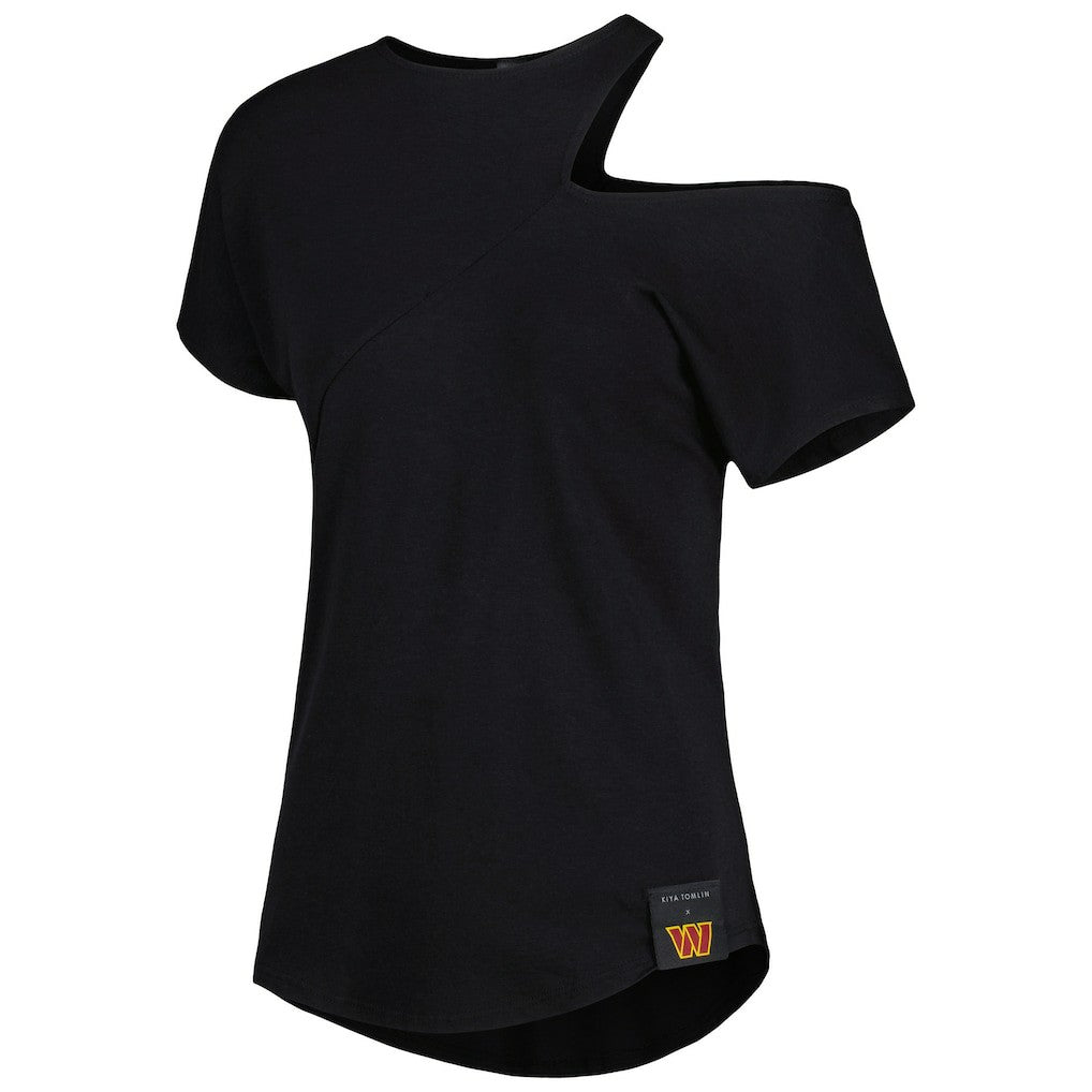 Washington Commanders KIYA TOMLIN Women's Cut Out Tri-Blend Shirt - Black outlet