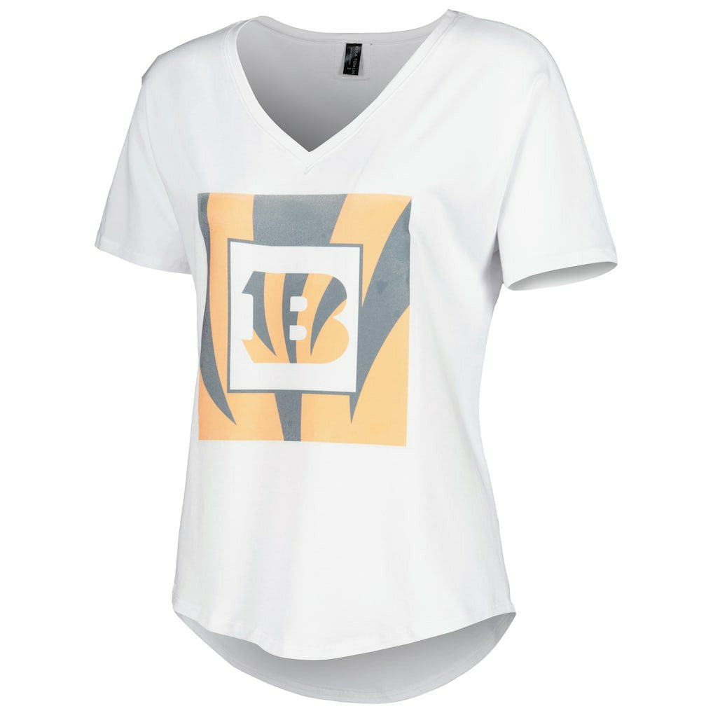 Cincinnati Bengals KIYA TOMLIN Women's V-Neck T-Shirt - White cheap