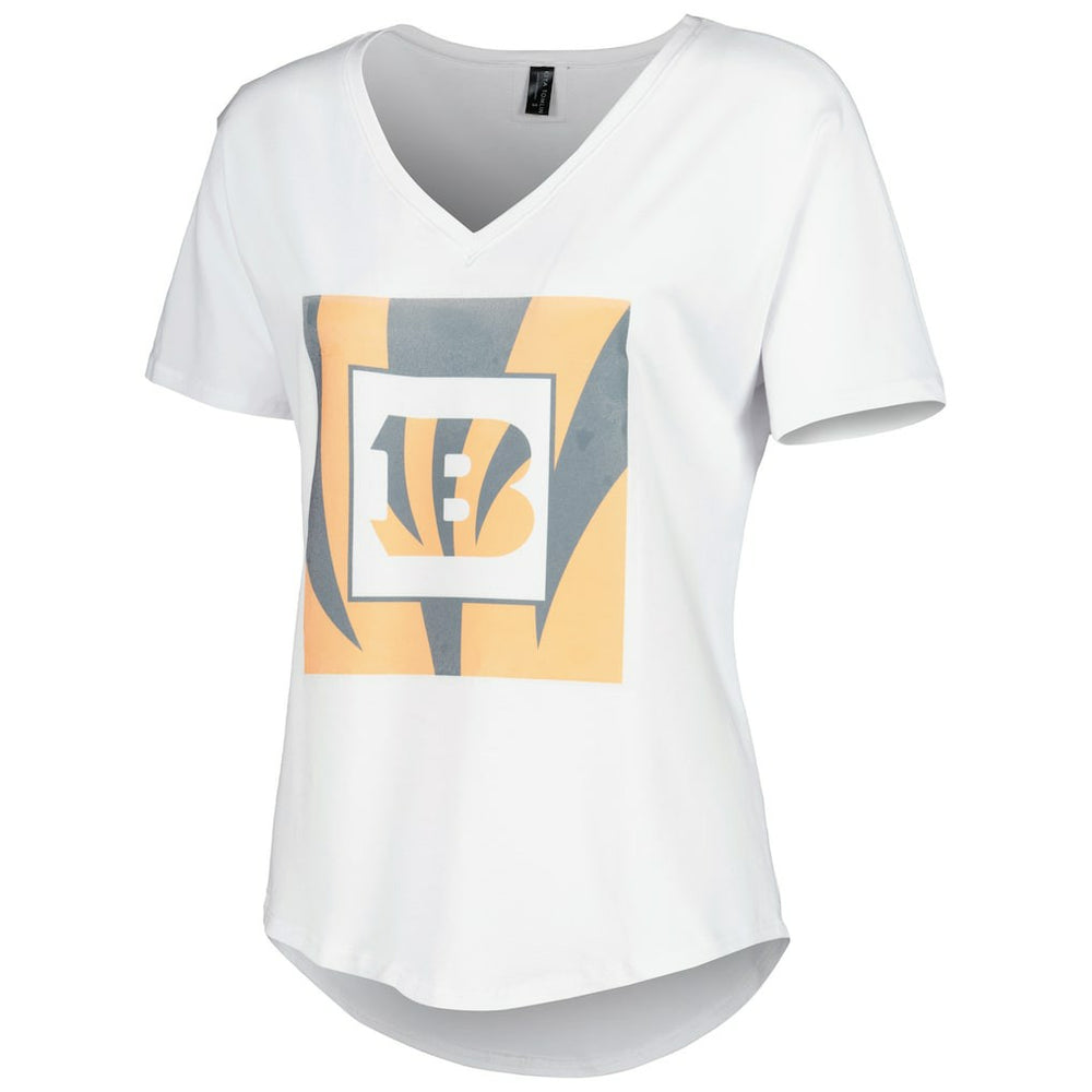 Cincinnati Bengals KIYA TOMLIN Women's V-Neck T-Shirt - White cheap