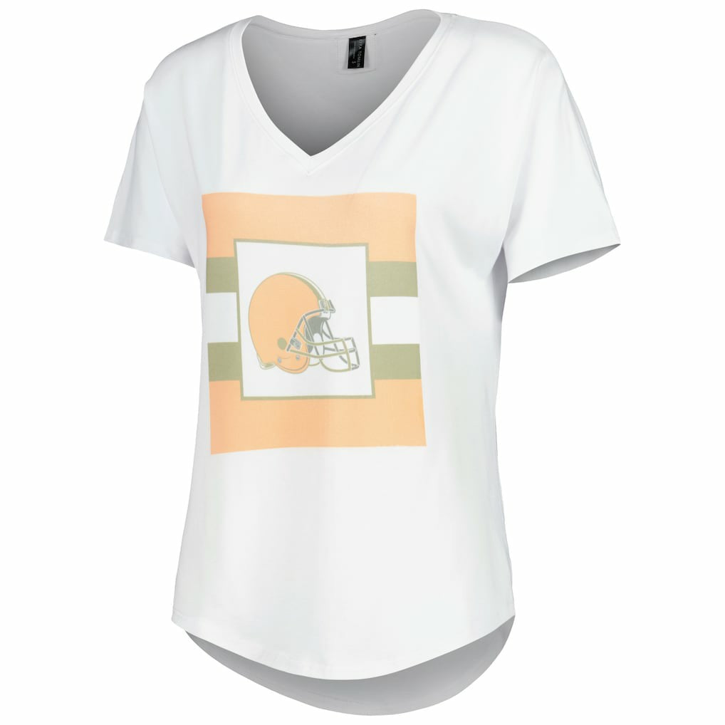 Cleveland Browns KIYA TOMLIN Women's Tri-Blend V-Neck T-Shirt - White online
