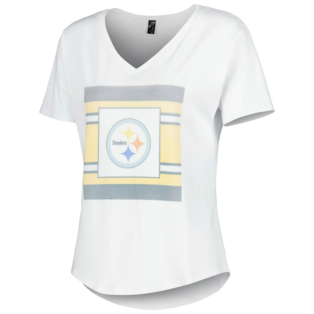 Pittsburgh Steelers KIYA TOMLIN Women's Tri-Blend V-Neck T-Shirt - White discount
