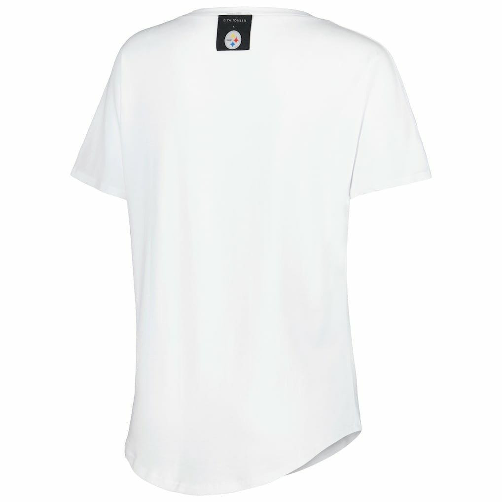 Pittsburgh Steelers KIYA TOMLIN Women's Tri-Blend V-Neck T-Shirt - White discount