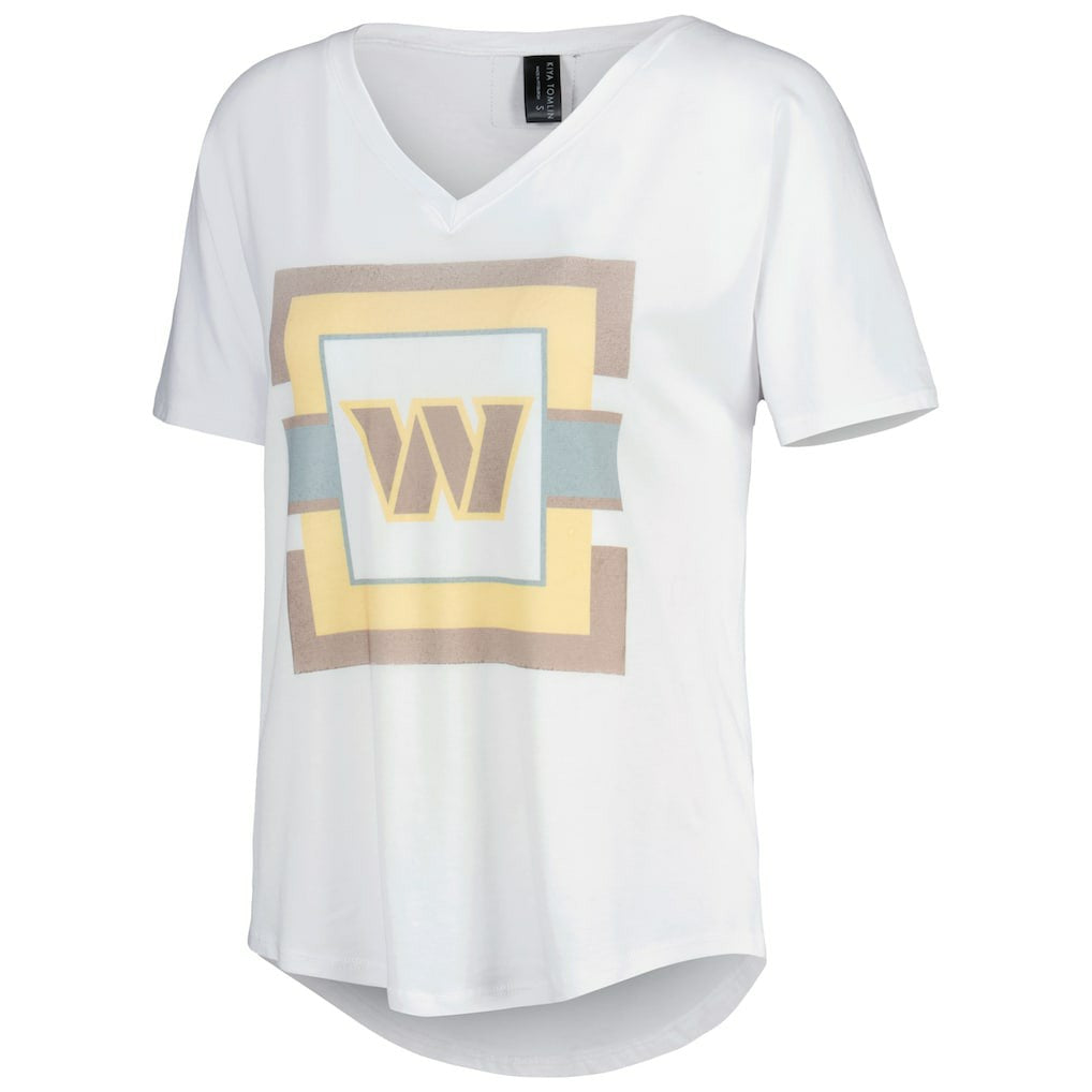 Washington Commanders KIYA TOMLIN Women's V-Neck T-Shirt - White for sale