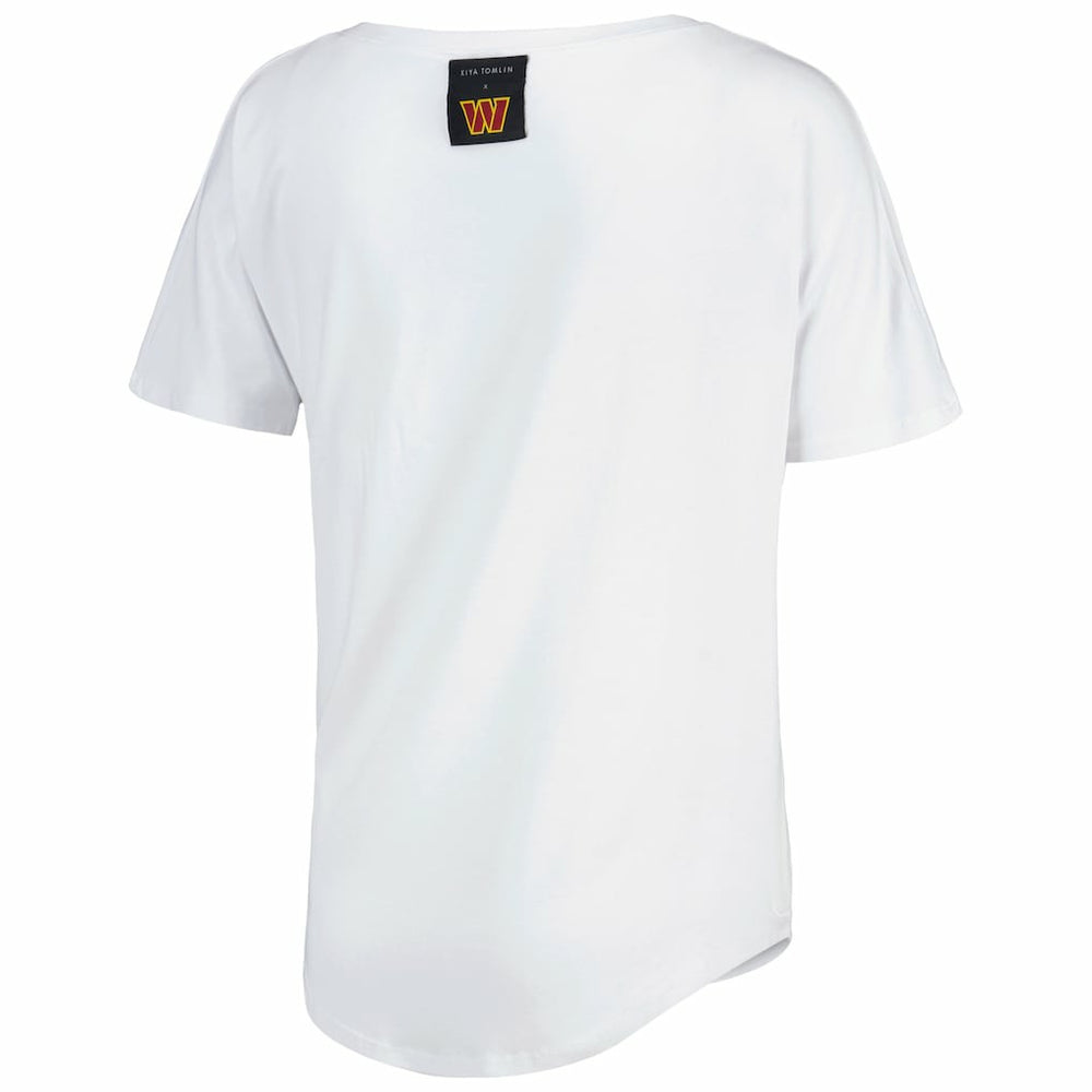Washington Commanders KIYA TOMLIN Women's V-Neck T-Shirt - White for sale