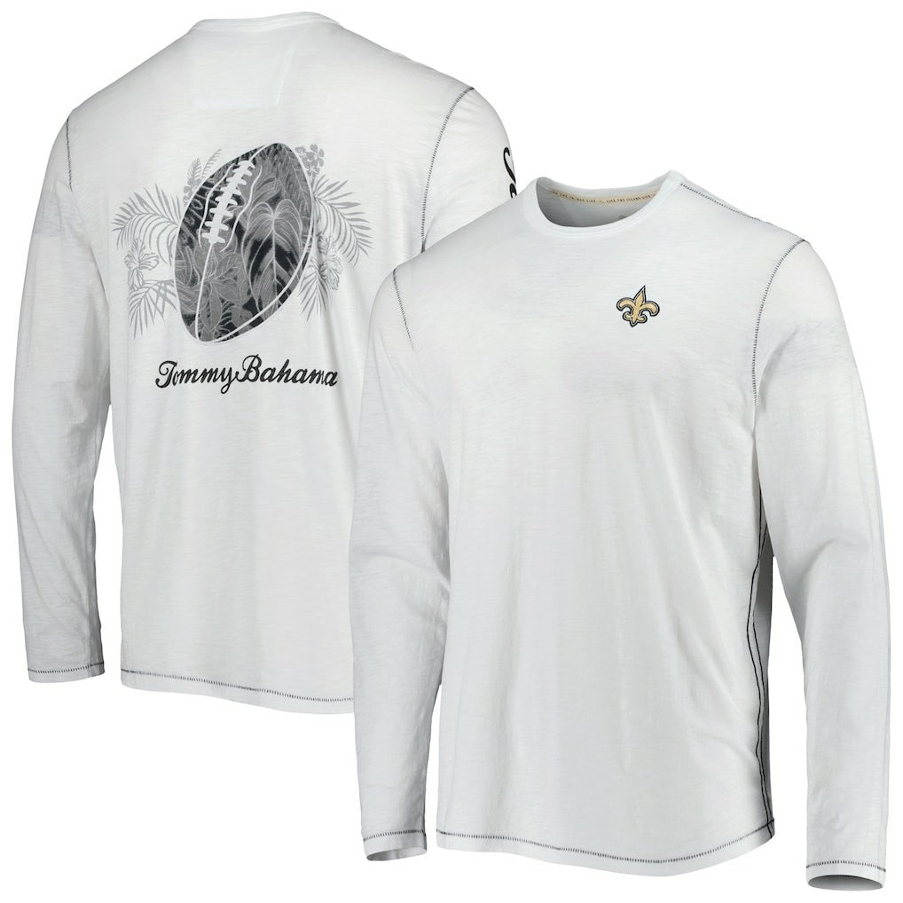 New Orleans Saints Laces Out Billboard Long Sleeve T-Shirt - White for sale
