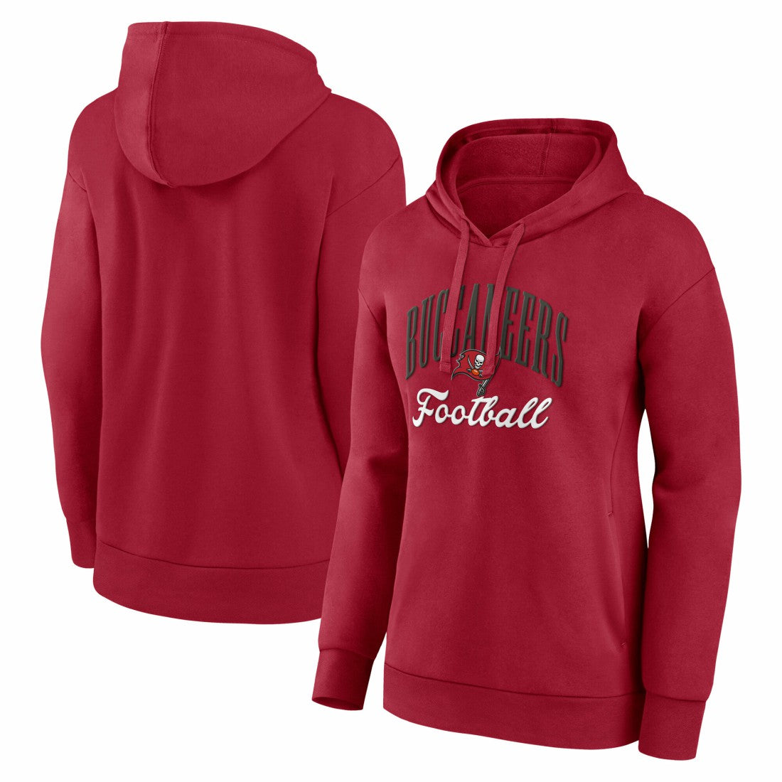 Tampa Bay Buccaneers Women's Team Logo Victory Script Pullover Hoodie - Red discount