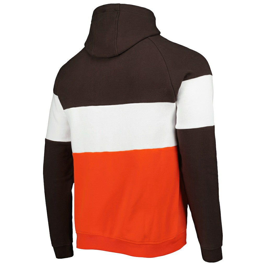 Cleveland Browns New Era Colorblock Current Pullover Hoodie - Orange on sale