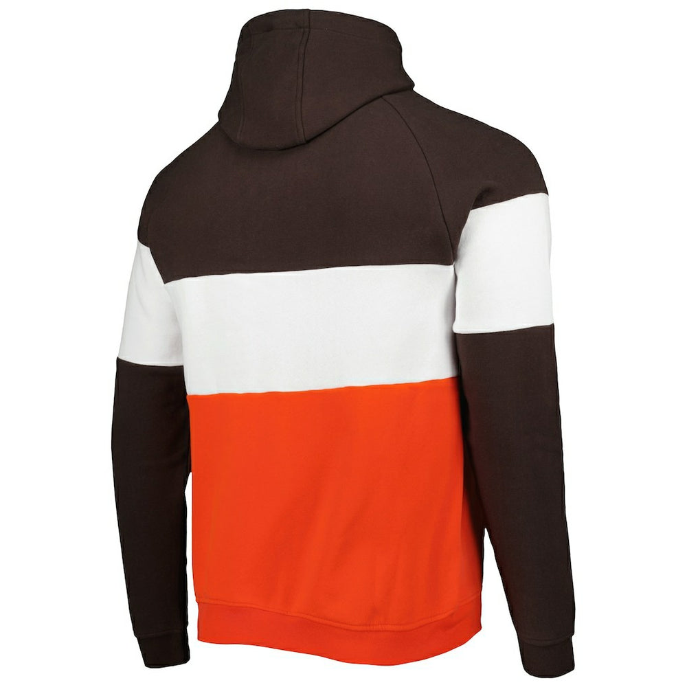 Cleveland Browns New Era Colorblock Current Pullover Hoodie - Orange on sale