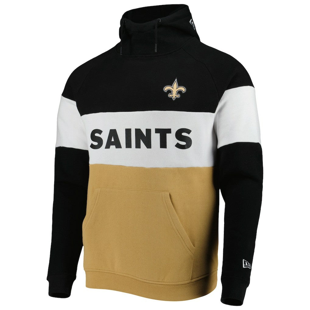 New Orleans Saints New Era Colorblock Current Pullover Hoodie - Gold/Black outlet