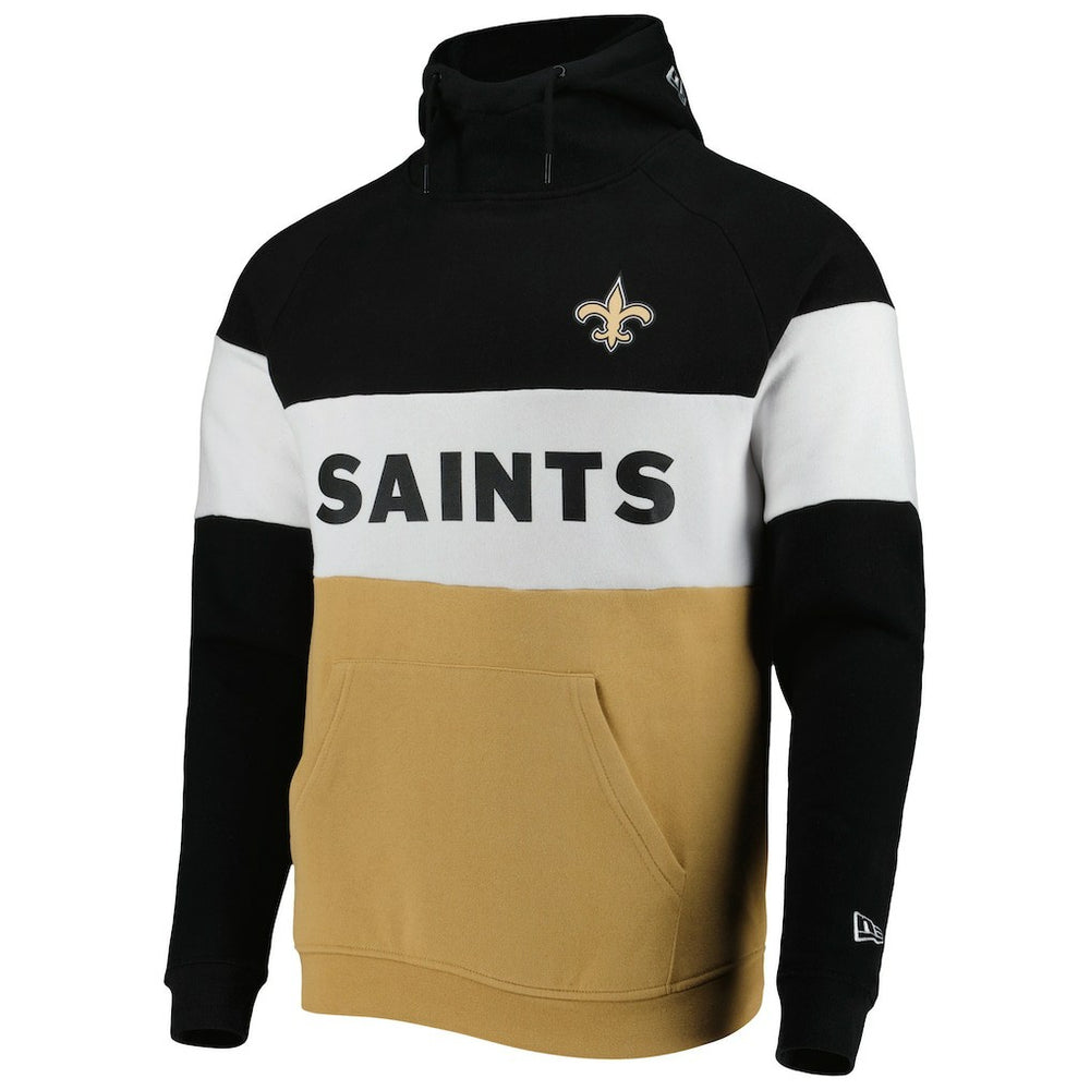 New Orleans Saints New Era Colorblock Current Pullover Hoodie - Gold/Black outlet