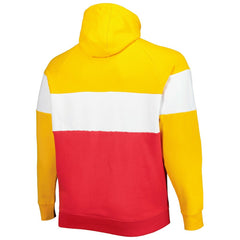Kansas City Chiefs New Era Big & Tall Current Team Colorblock Fleece Raglan Pullover Hoodie - Gold/Red cheap