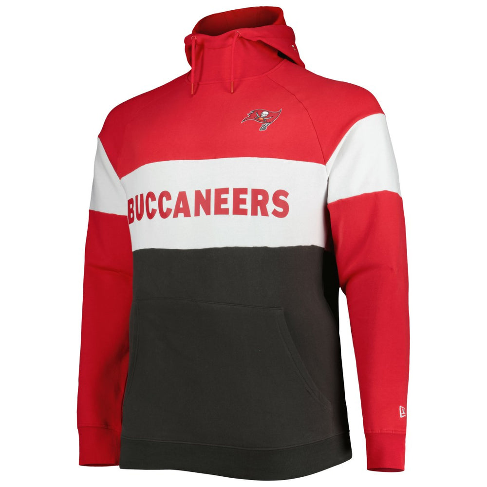 Tampa Bay Buccaneers New Era Big & Tall Current Team Colorblock Fleece Raglan Pullover Hoodie - Red/Pewter discount