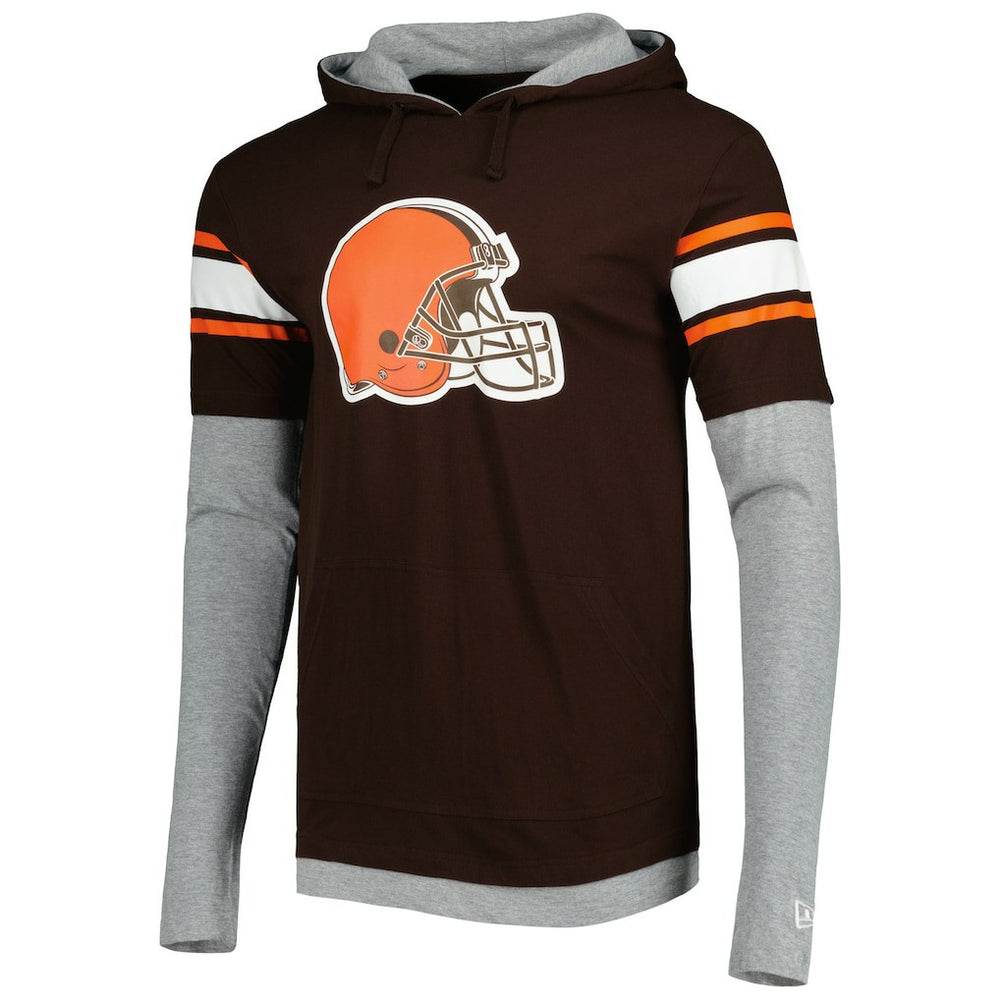 Cleveland Browns New Era Long Sleeve Hoodie T-Shirt - Brown cheap
