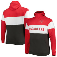 Tampa Bay Buccaneers New Era Big & Tall Current Colorblock Raglan Fleece Pullover Hoodie - Heather Charcoal/Black online