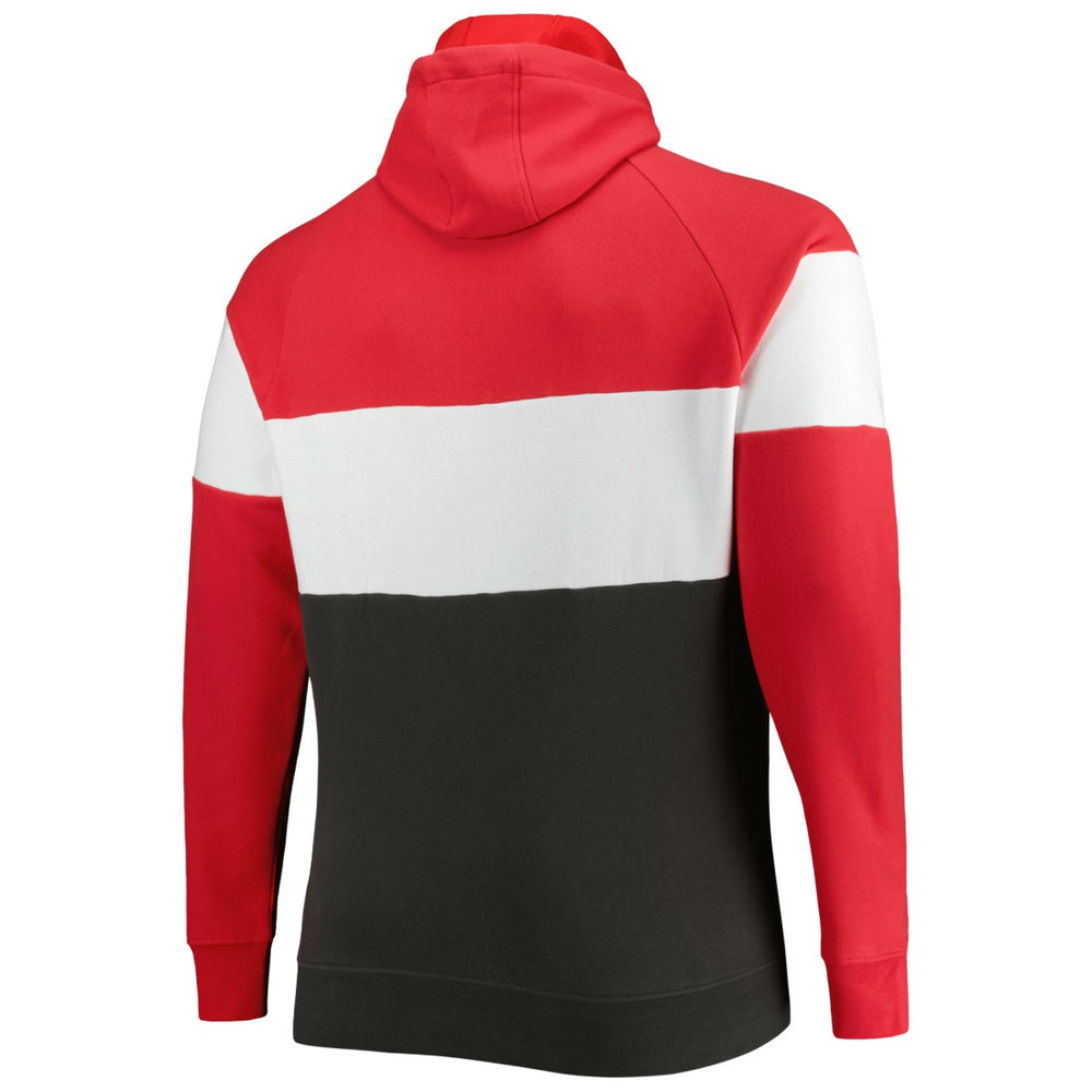 Tampa Bay Buccaneers New Era Big & Tall Current Colorblock Raglan Fleece Pullover Hoodie - Heather Charcoal/Black online
