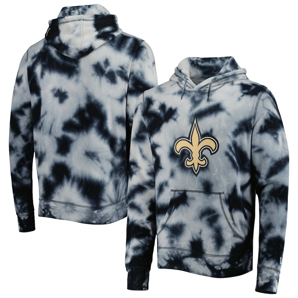 New Orleans Saints New Era Team Tie-Dye Pullover Hoodie - Black sale