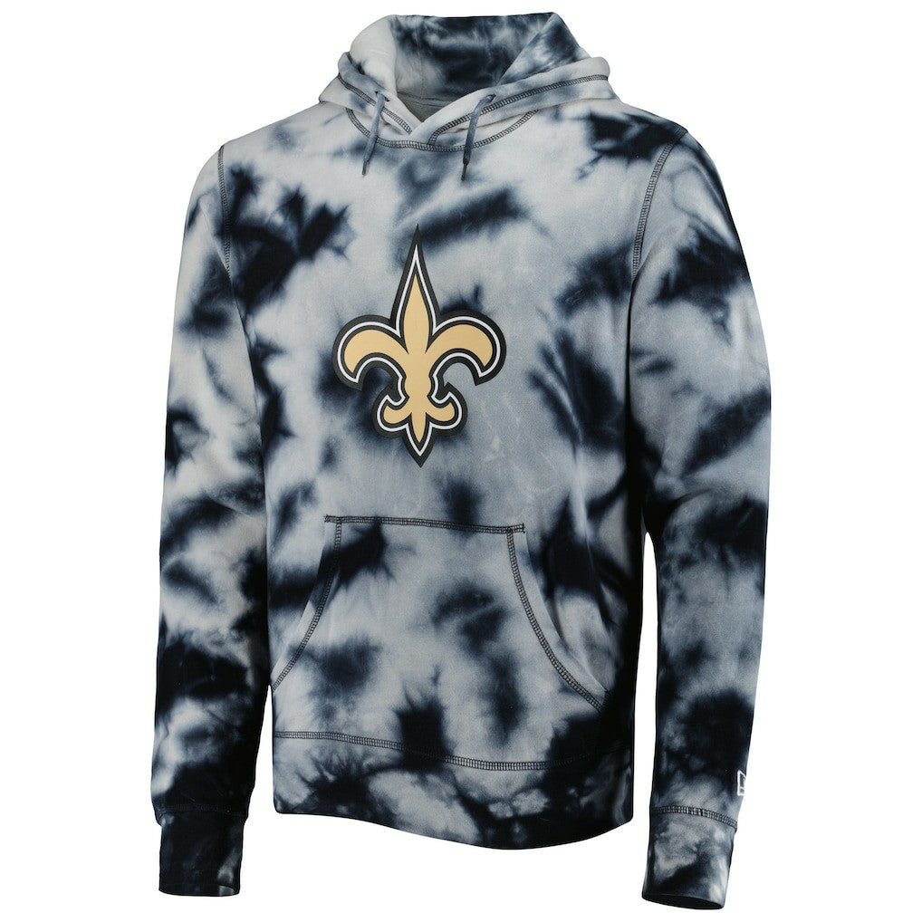 New Orleans Saints New Era Team Tie-Dye Pullover Hoodie - Black sale