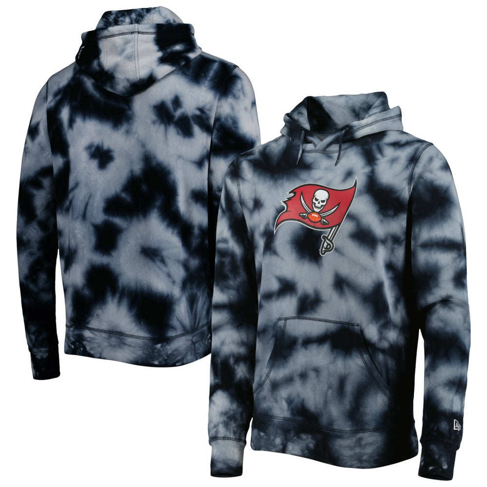 Tampa Bay Buccaneers New Era Team Tie-Dye Pullover Hoodie - Black sale