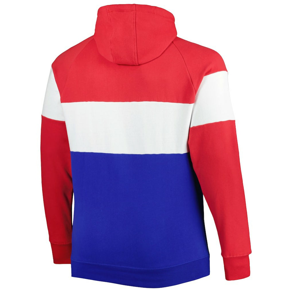 Buffalo Bills New Era Big & Tall Throwback Colorblock Fleece Raglan Pullover Hoodie - Red/Royal outlet