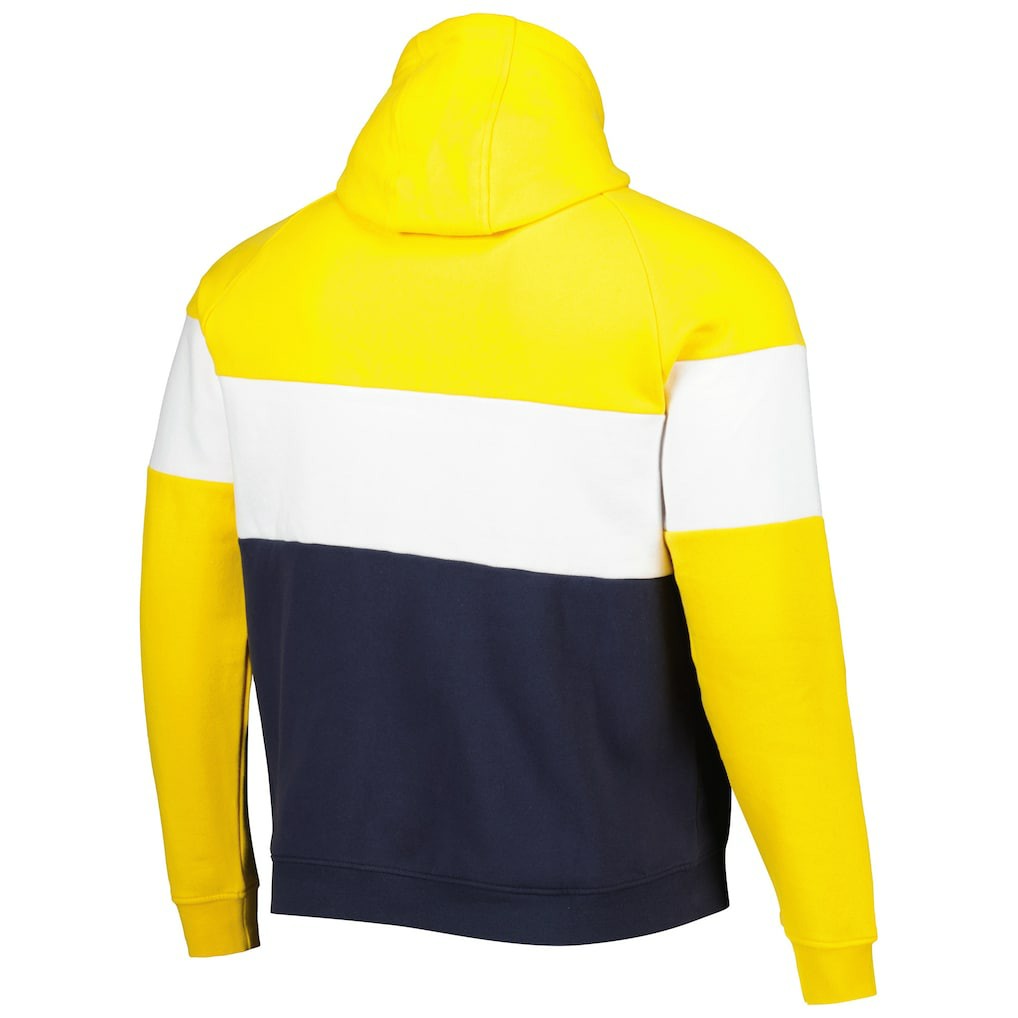 Los Angeles Rams New Era Colorblock Throwback Pullover Hoodie - Navy/Gold outlet