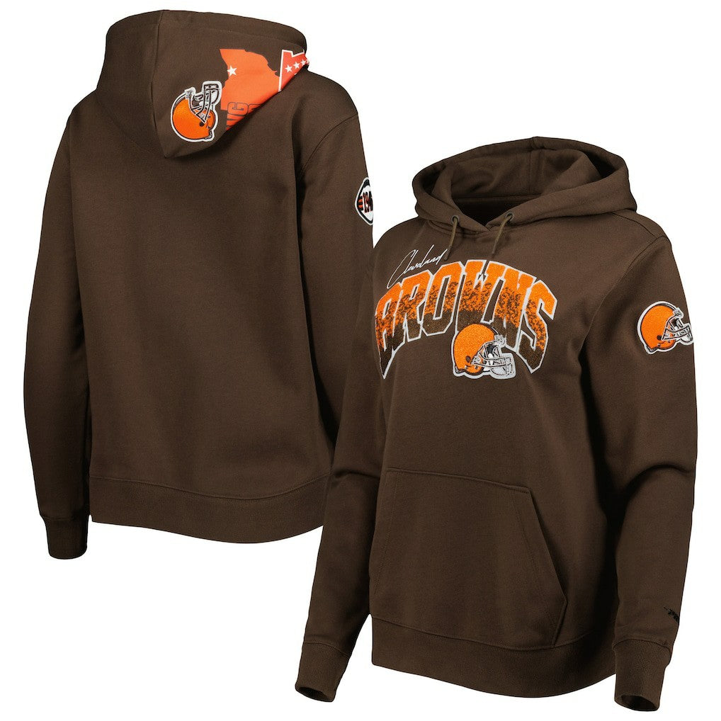 Cleveland Browns Pro Standard Women's Local Patch Pullover Hoodie - Brown outlet