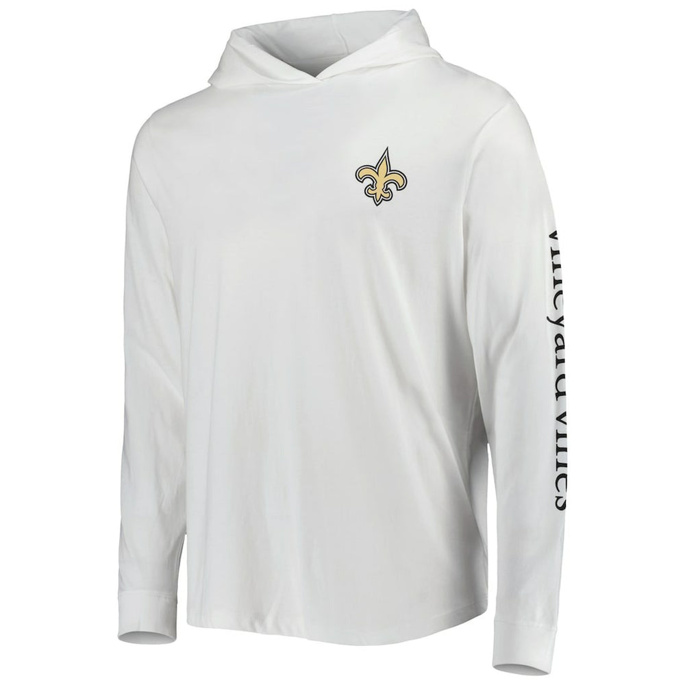 New Orleans Saints Vineyard Vines Local Long Sleeve Hoodie T-Shirt - White online