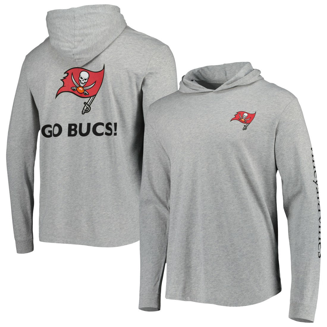 Tampa Bay Buccaneers Vineyard Vines Local Long Sleeve Hoodie T-Shirt - Heathered Gray on sale