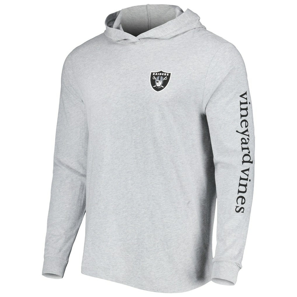 Las Vegas Raiders Vineyard Vines Local Long Sleeve Hoodie T-Shirt - Heathered Gray online