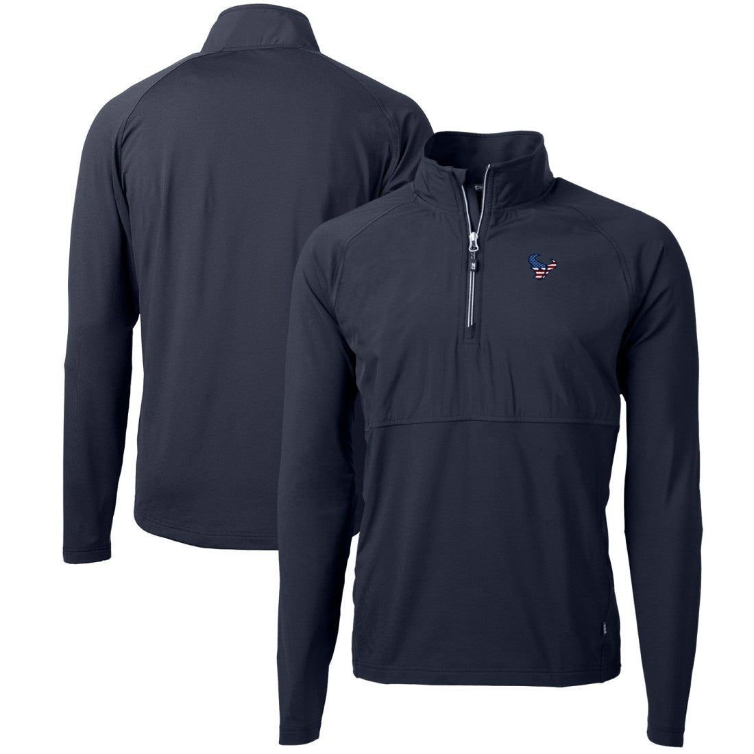 Houston Texans Cutter & Buck Adapt Eco Knit Hybrid Recycled Quarter-Zip Pullover Top - Navy on sale