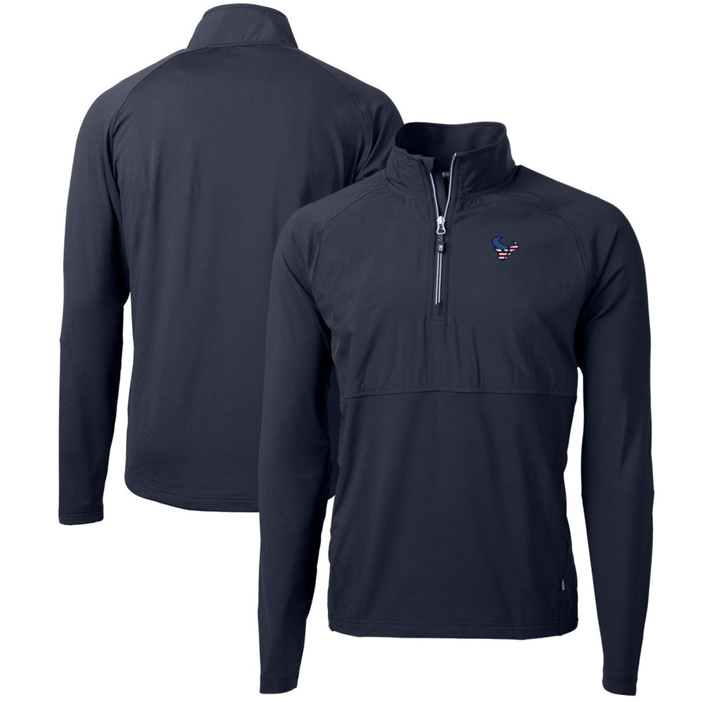 Houston Texans Cutter & Buck Adapt Eco Knit Hybrid Recycled Quarter-Zip Pullover Top - Navy on sale