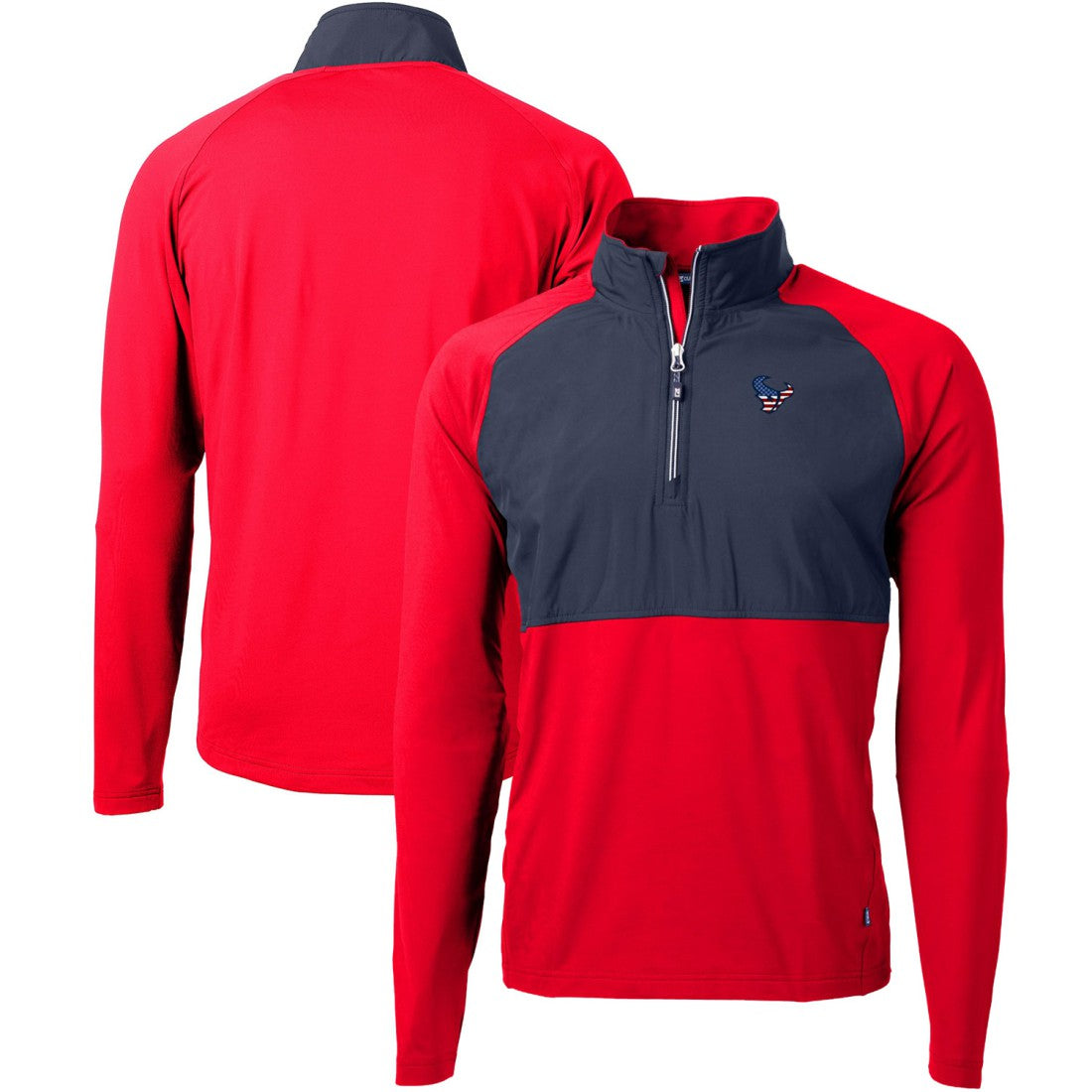 Houston Texans Cutter & Buck Adapt Eco Knit Hybrid Recycled Quarter-Zip Pullover Top - Red for sale