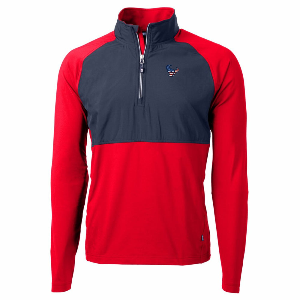 Houston Texans Cutter & Buck Adapt Eco Knit Hybrid Recycled Quarter-Zip Pullover Top - Red for sale