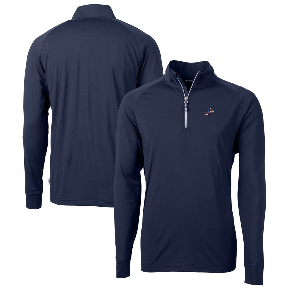 Detroit Lions Cutter & Buck Team Adapt Eco Knit Hybrid Recycled Quarter-Zip Pullover Top - Navy outlet