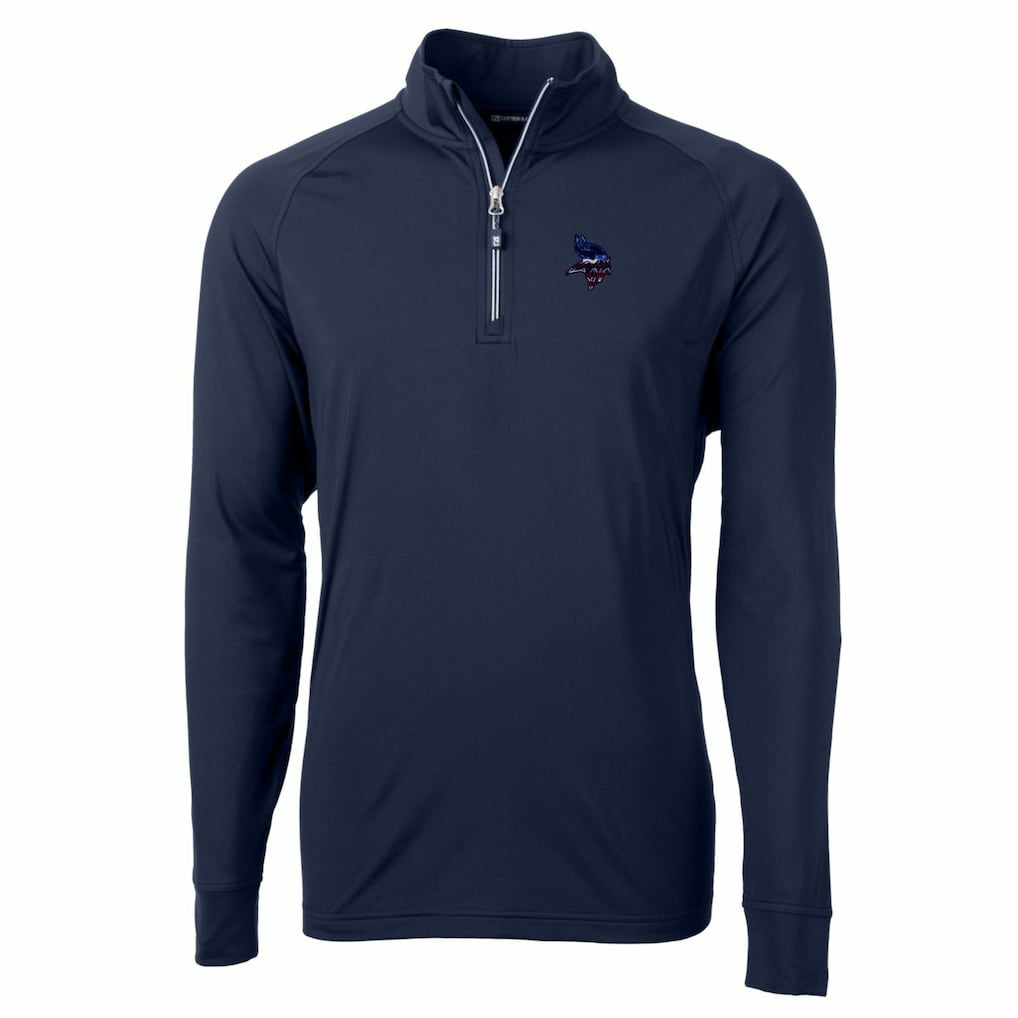 Minnesota Vikings Cutter & Buck Team Adapt Eco Knit Hybrid Recycled Quarter-Zip Pullover Top - Navy outlet
