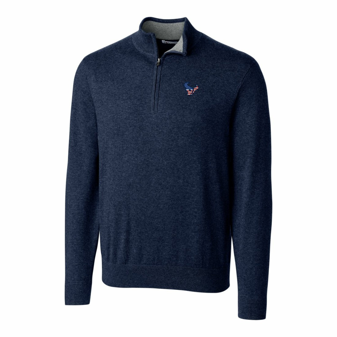 Houston Texans Cutter & Buck Lakemont Quarter-Zip Pullover Sweater - Navy on sale