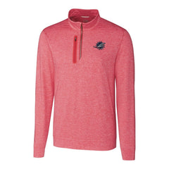 Miami Dolphins Cutter & Buck Stealth Quarter-Zip Pullover Top - Heathered Cardinal online