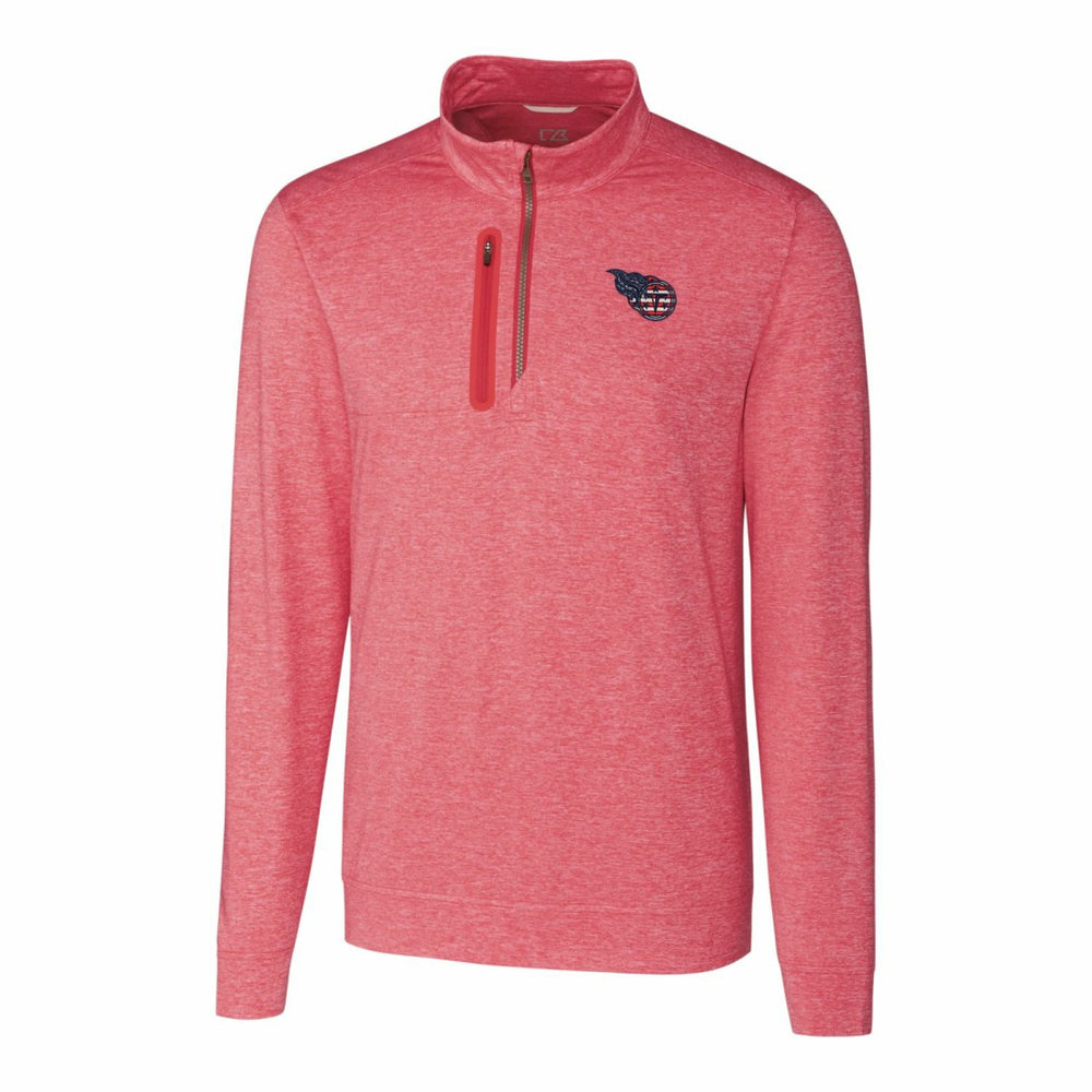 Tennessee Titans Cutter & Buck Stealth Quarter-Zip Pullover Top - Heathered Cardinal sale