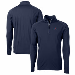 Detroit Lions Cutter & Buck Big & Tall Adapt Eco Knit Stretch Recycled Quarter-Zip Pullover Top - Navy sale