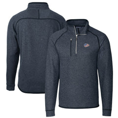 Kansas City Chiefs Cutter & Buck Big & Tall Mainsail Sweater Knit Half-Zip Pullover Jacket - Heathered Navy cheap