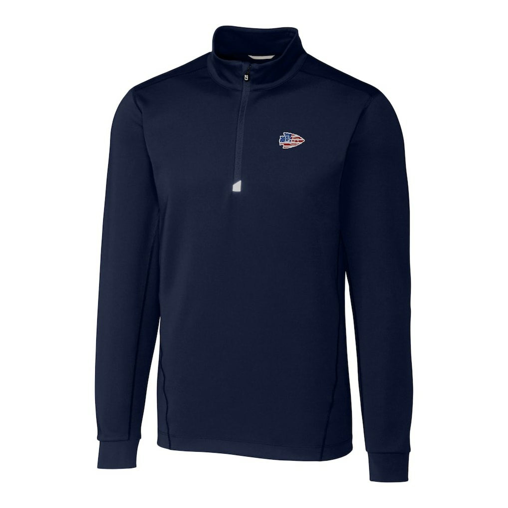 Kansas City Chiefs Cutter & Buck Big & Tall Traverse Stretch Quarter-Zip Pullover Top - Navy online