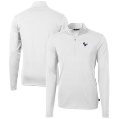 Houston Texans Cutter & Buck Big & Tall Virtue Eco Pique Recycled Quarter-Zip Jacket - White for sale