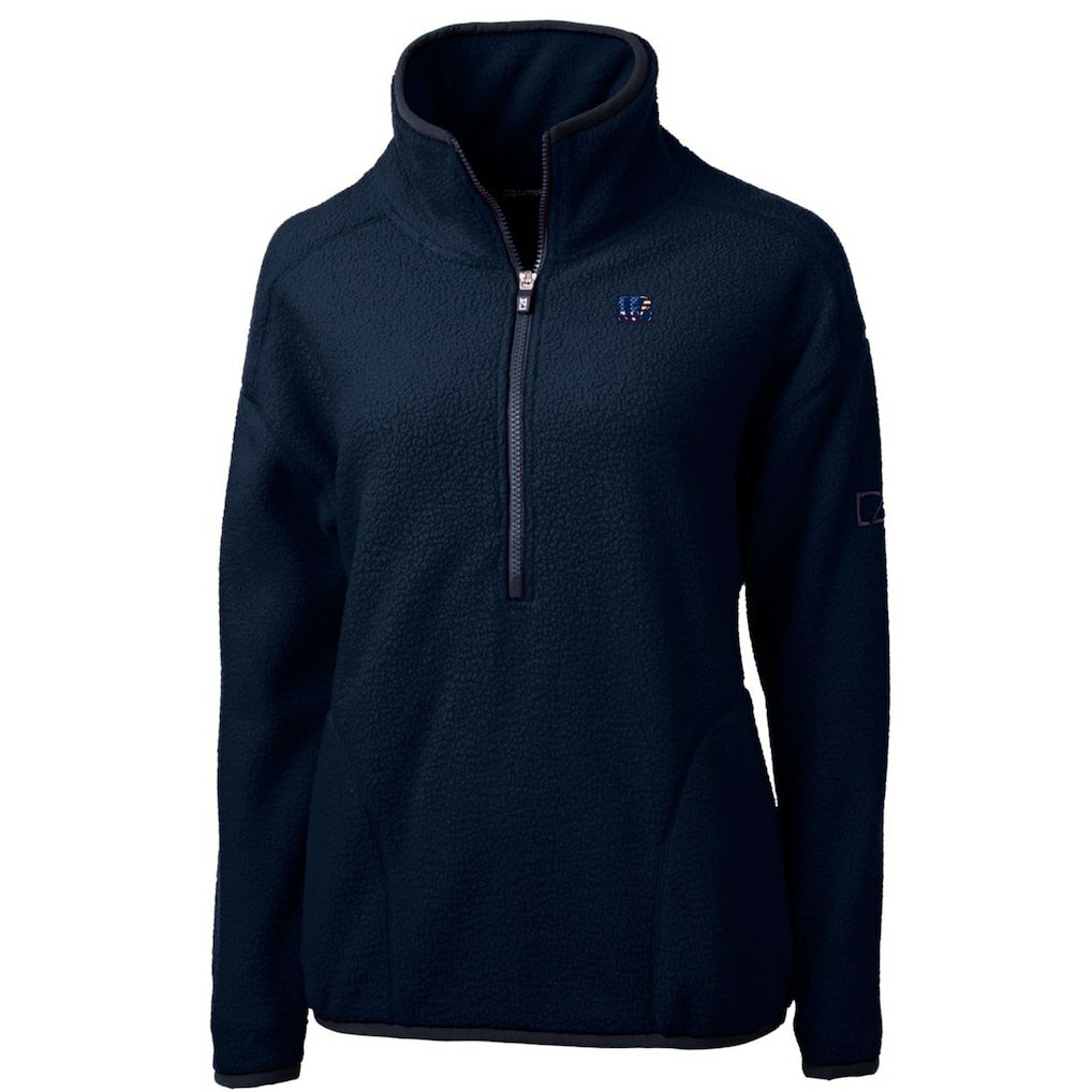 Cincinnati Bengals Cutter & Buck Women's Americana Cascade Eco Sherpa Fleece Half-Zip Pullover Jacket - Navy outlet