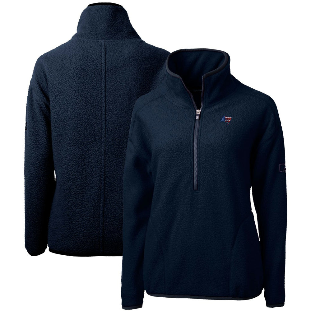 Tampa Bay Buccaneers Cutter & Buck Women's Americana Cascade Eco Sherpa Fleece Half-Zip Pullover Jacket - Navy outlet