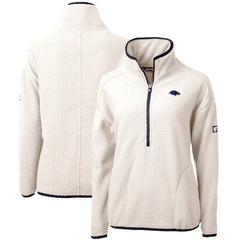 Baltimore Ravens Cutter & Buck Women's Americana Cascade Eco Sherpa Fleece Half-Zip Pullover Jacket - Cream online