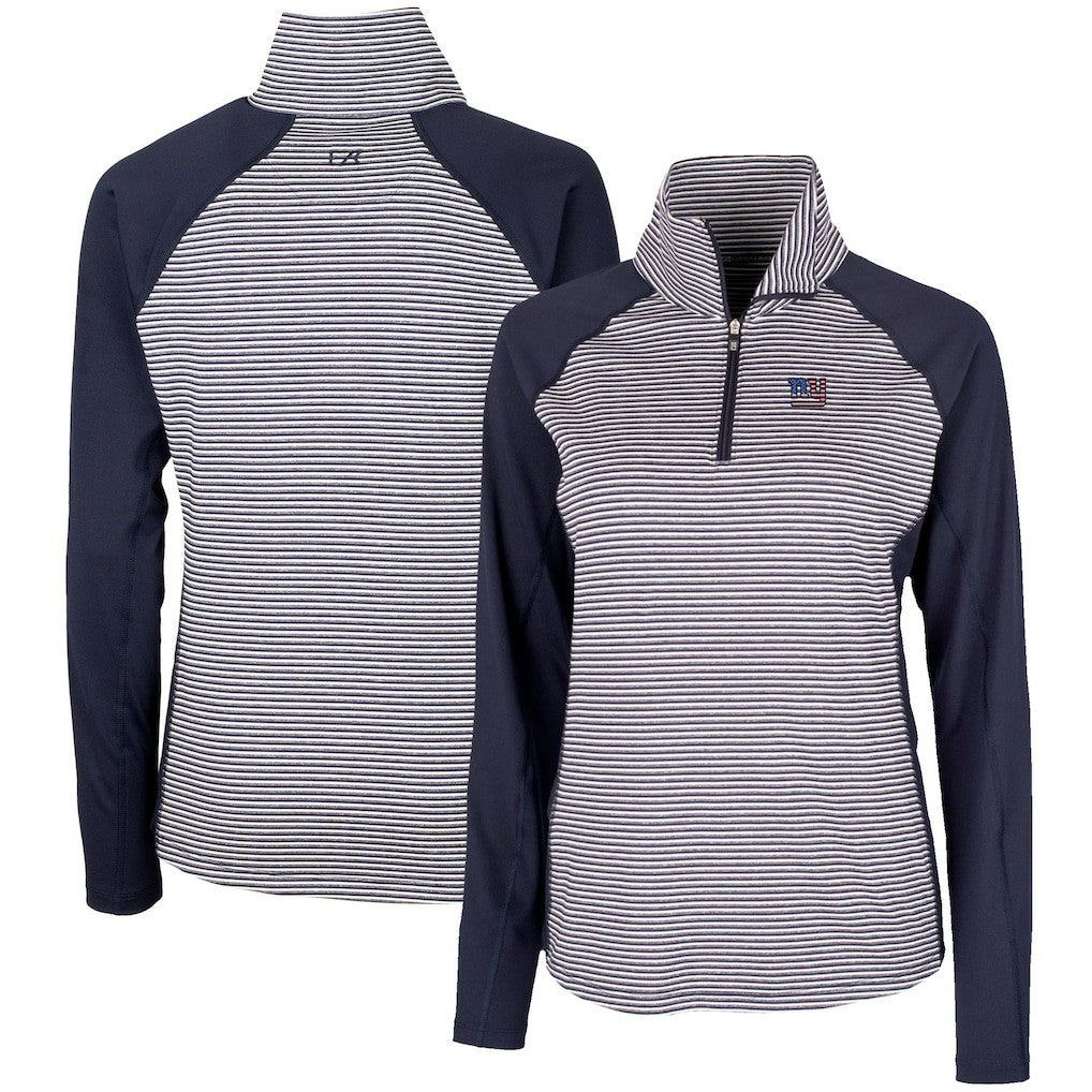 New York Giants Cutter & Buck Women's Forge Tonal Half-Zip Top - Navy for sale