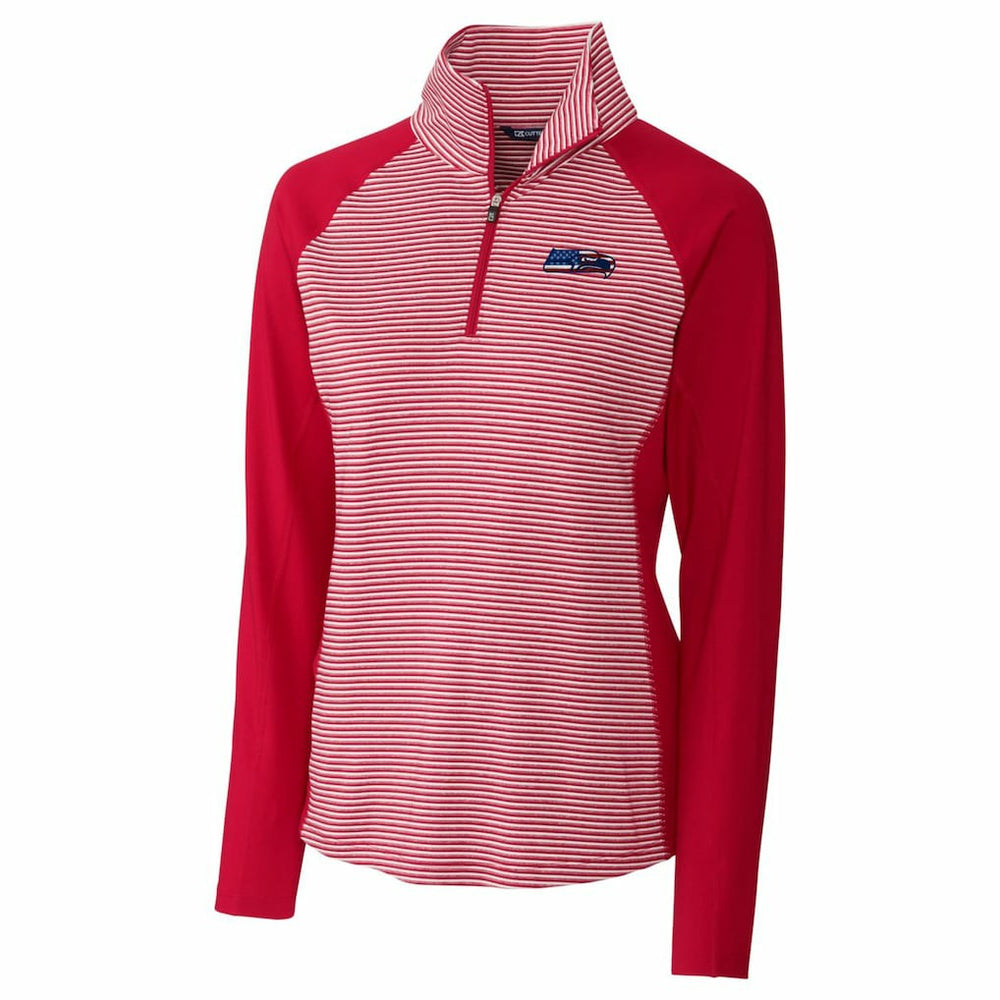 Seattle Seahawks Cutter & Buck Women's Forge Tonal Half-Zip Top - Cardinal cheap