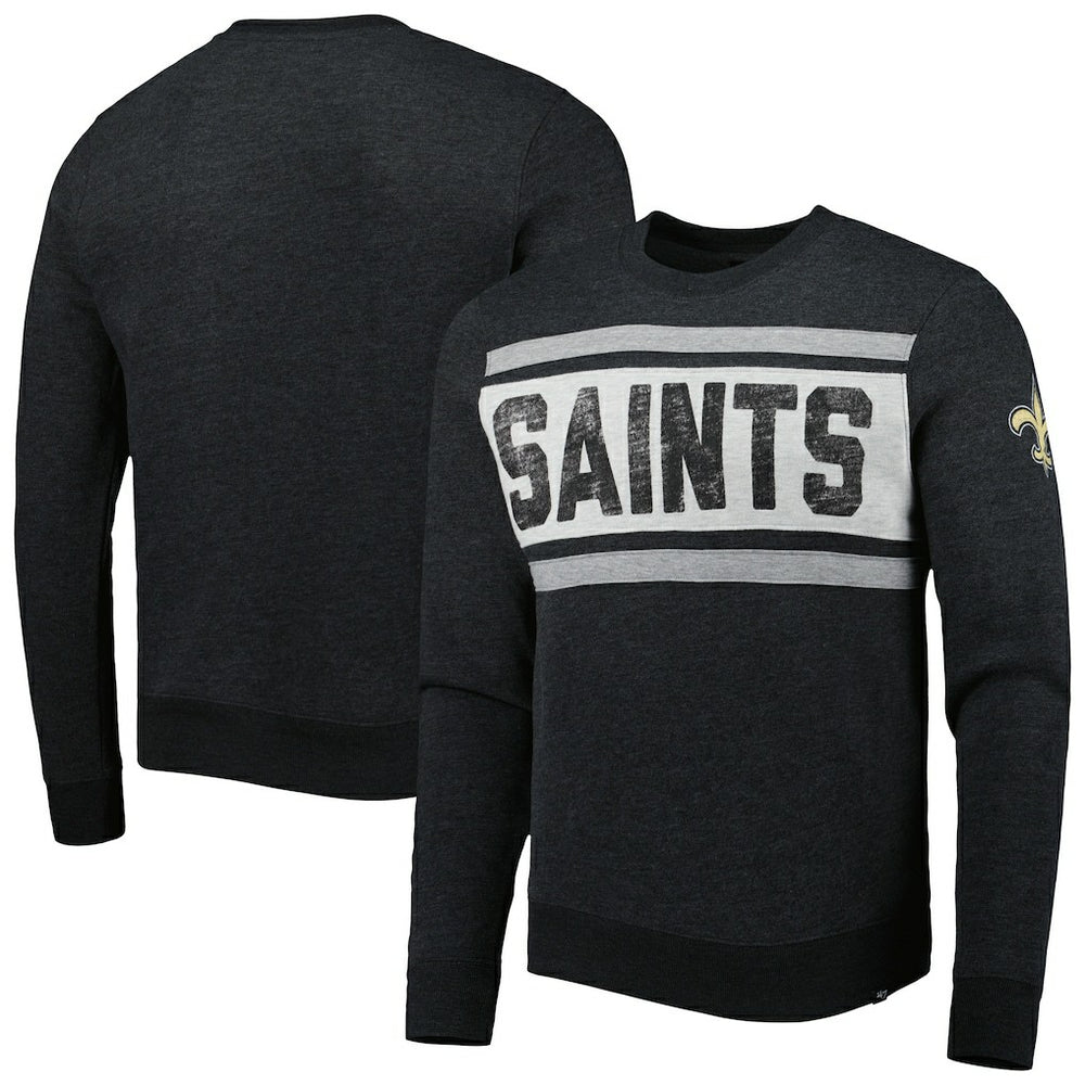 New Orleans Saints '47 Bypass Tribeca Pullover Sweatshirt - Heathered Black discount