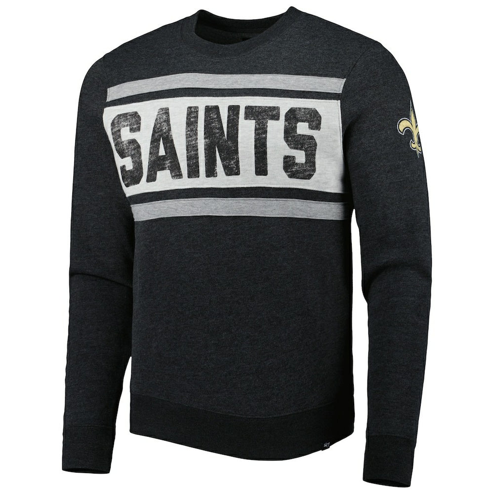New Orleans Saints '47 Bypass Tribeca Pullover Sweatshirt - Heathered Black discount