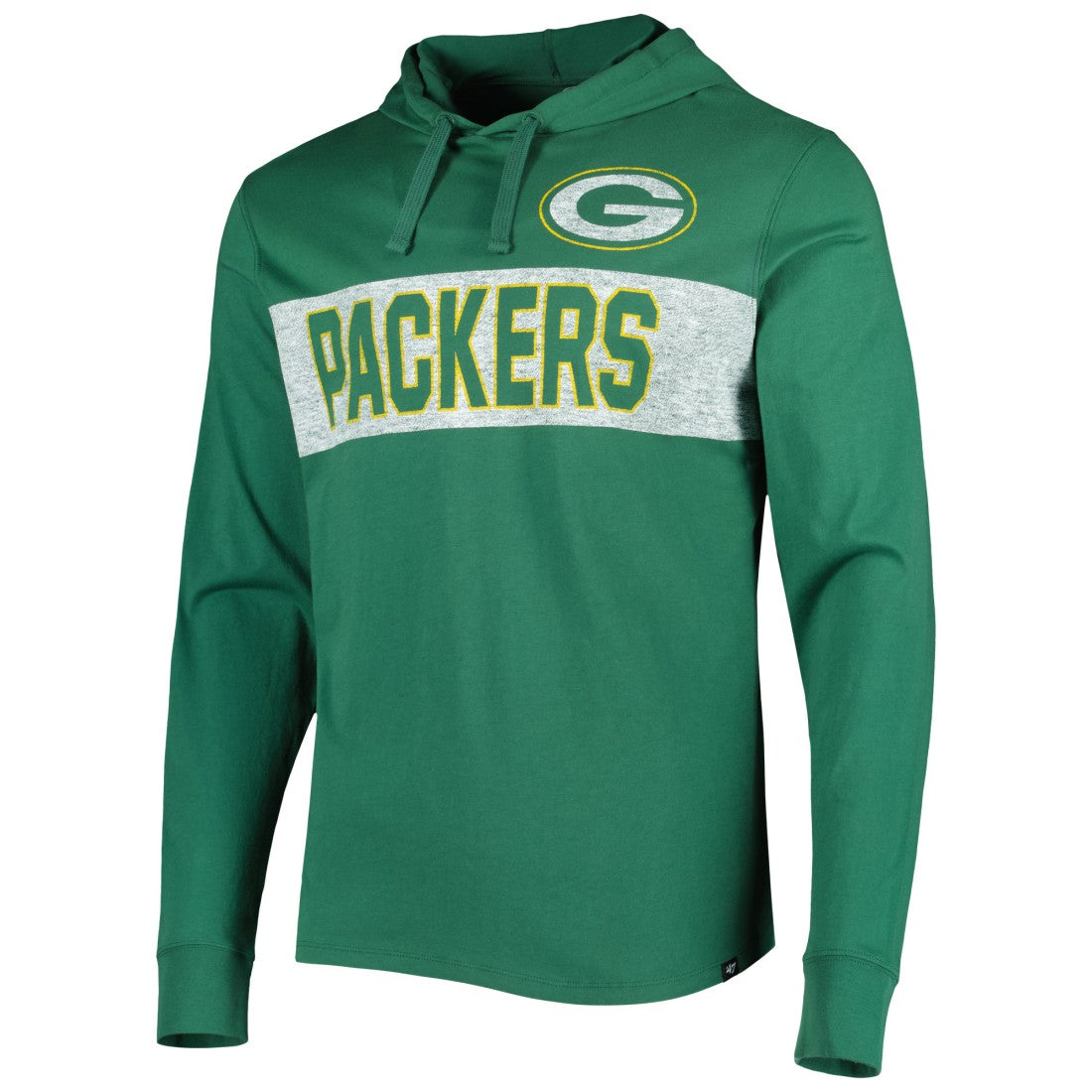 Green Bay Packers '47 Field Franklin Hooded Long Sleeve T-Shirt - Green outlet