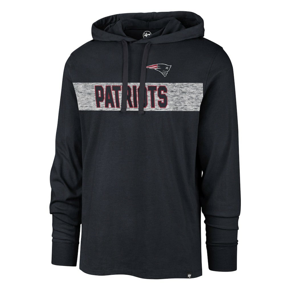 New England Patriots '47 Field Franklin Hooded Long Sleeve T-Shirt - Navy online